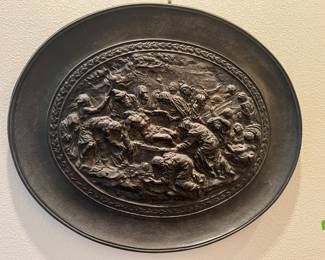 Antique metal wall plaque