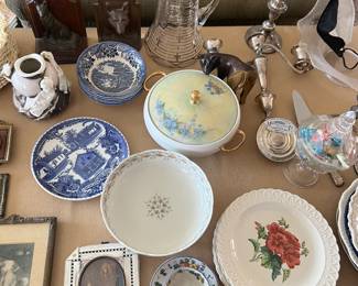 Sterling overlay water pircher & other collectibles