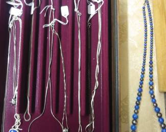 Lapis & sterling necklace and more sterling necklaces