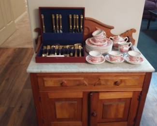 Antique marble top commode
