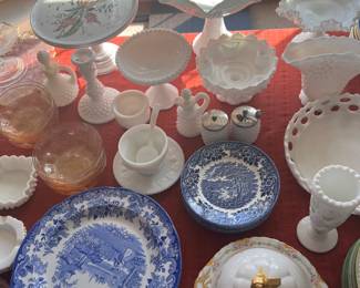 Spode, milk glass collection