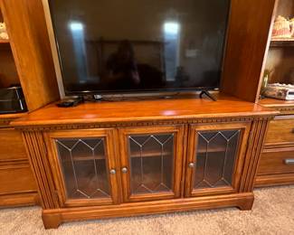Flat screen TV and cabinet
