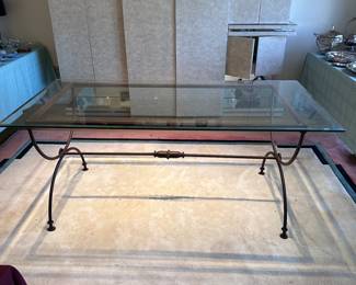 Iron and glass dining table 