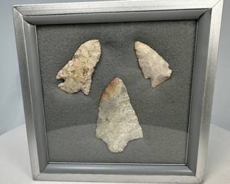 Framed Arrowheads on Grey Background