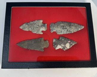Framed Arrowheads on Red Background B
