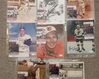 LOT OF EIGHT SIGNED 8X10 PHOTOS FULL OF LEGANDS!