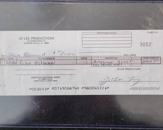 RICHIE ASHBURN SIGNED CHECK FROM A SIGNING.