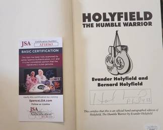 EVANDER HOLYFIELD SIGNED BOOK WITH C.O.A.