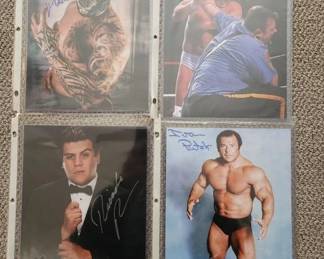 LOT OF FOUR SIGNED PRO WRESTLER 8X10 PHOTOS 
