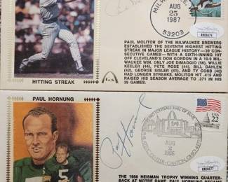 PAUL HORNUNG AND PAUL MOLITOR AUTOGRAPHED ITEMS