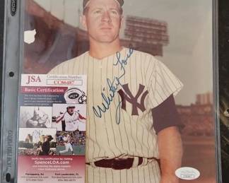 WHITEY FORD AUTOGRAPHED 8X10 PHOTO WITH C.O.A.