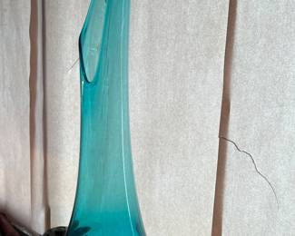 31” Tall Aqua Swung Vase 