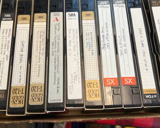 VHS tapes of ballgames 