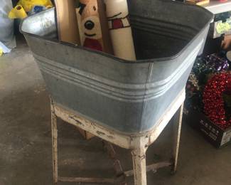 Old washtubs with stands