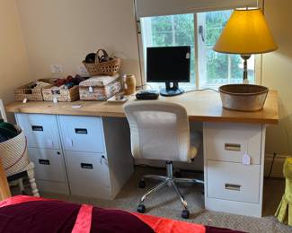 Desk and file drawers