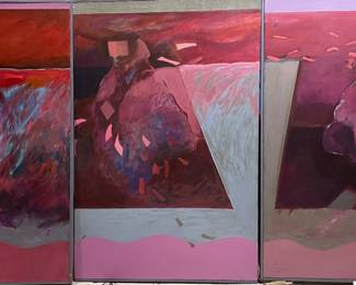 Large triptych is 9x4'