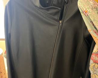 Black leather Eileen Fisher jacket