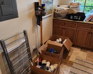 Dyson vacuum, Miele vacuum, assorted laundry