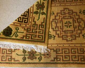 Tibetan Wool Area Rug - reverse side of area rug.