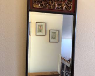 Antique Chinese Beveled Mirror