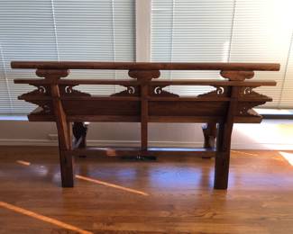 Back view of Chinese Village Bench.