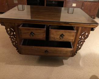 Showing Kang table - 3 drawer side.