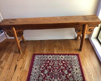 Antique Chinese Slim Bench. Measures approx. W: 58in | D: 7.3/4in | H: 21in.