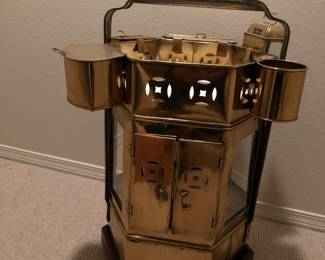 Brass Asian Street Vendor/ Noodle Cart / Food Warmer (H: 29in | Diameter without the attachments 15.1/2in
