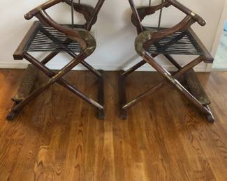 Chinese Horseshoe Back Folding Hunting Chairs - side view of chairs.