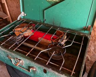 #54	Coleman Double Burner Campstove (as is condition)	 $25.00 
