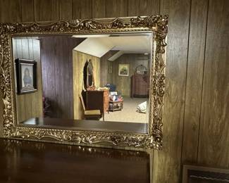 #30 Gold Carved Plastic Frame with beveled Glass Mirror - 48x35 $75.00
