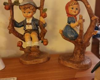 Hummel Look A Like  Boy & Girl Sitting on Branch