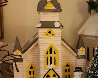 Lighted Christmas Village House "Indian Worship" By Yuletide