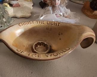 Frankoma Plainsman Candle Holder Christ the Light World
