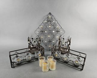 Lot 335 | Vintage Brown Wire & Rhinestone Candle Holders