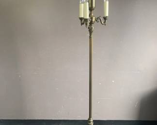 Lot 29 | Vintage Marble & Brass Torchiere Floor Lamp