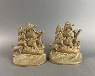 Lot 71 | Vintage Tall Ship Cast Iron Door Stops