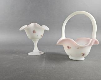 Lot 216 | Vintage Signed Handpainted Fenton Custard Glass