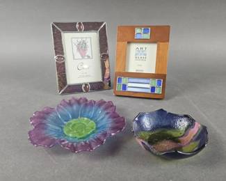 Lot 138 | Vintage Signed Glass Flower Dish & More
