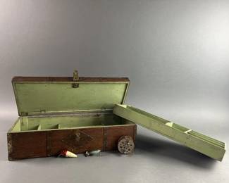 Lot 34 | Vintage Fishing Tackle Box and Supplies