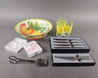 Lot 149 | Vintage Retroneu Knives, Tin Harvest Bowl & More!