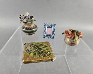 Lot 168 | Vintage Enameled Compact, Trinket Boxes & More!