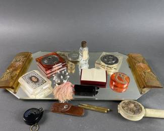 Lot 137 | Vintage/Antique Vanity Tray & Items