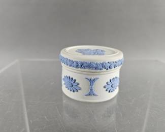 Lot 182 | Vintage Wedgewood Blue On White Pill Box