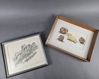Lot 159 | Signed Shapiro Drawing & Watercolor Painting