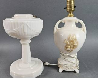 Lot 278 | Vintage Aladdin Pink Alacite Lamps