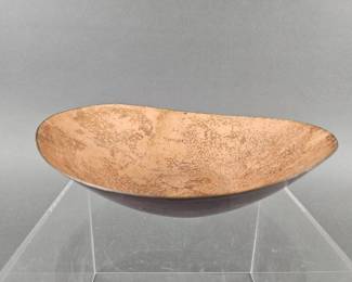 Lot 156 | Vinatge Signed Freeform Copper Enamel Bowl