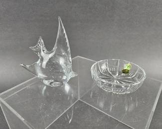 Lot 122 | Vintage Waterford Dish & Angel Gish Paperweight