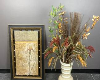 Lot 346 | Floral Decor Print & Floor Vase