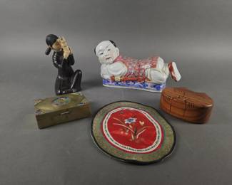 Lot 157 | Vintage Chinese Headrest, Brass Box & More!